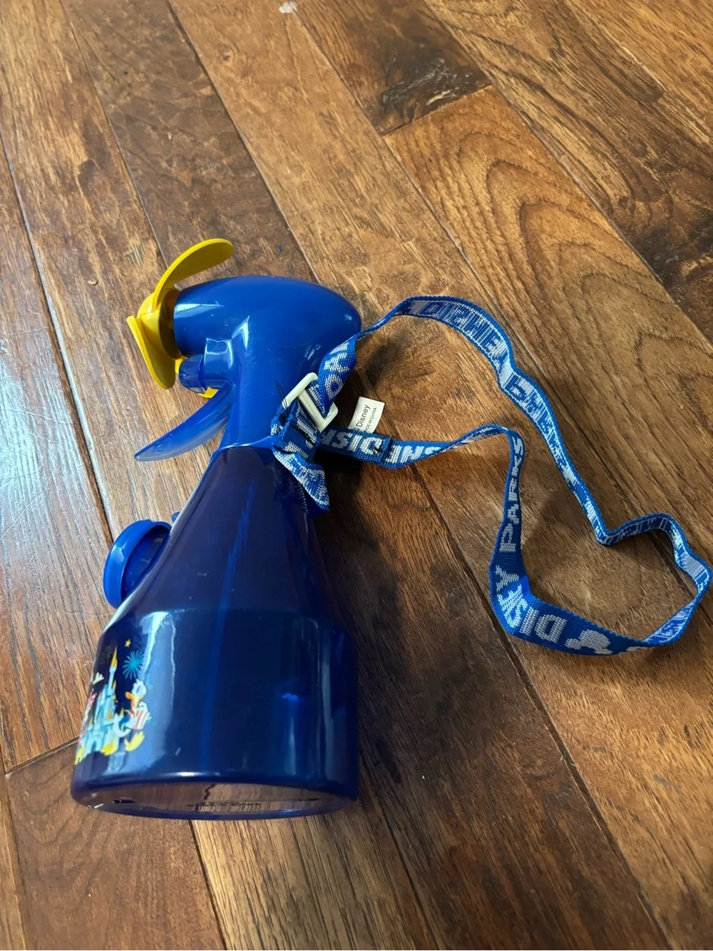 Disney Parks Spray Fan Waterbottle Water Misting Mister Blue Yellow Disneyland